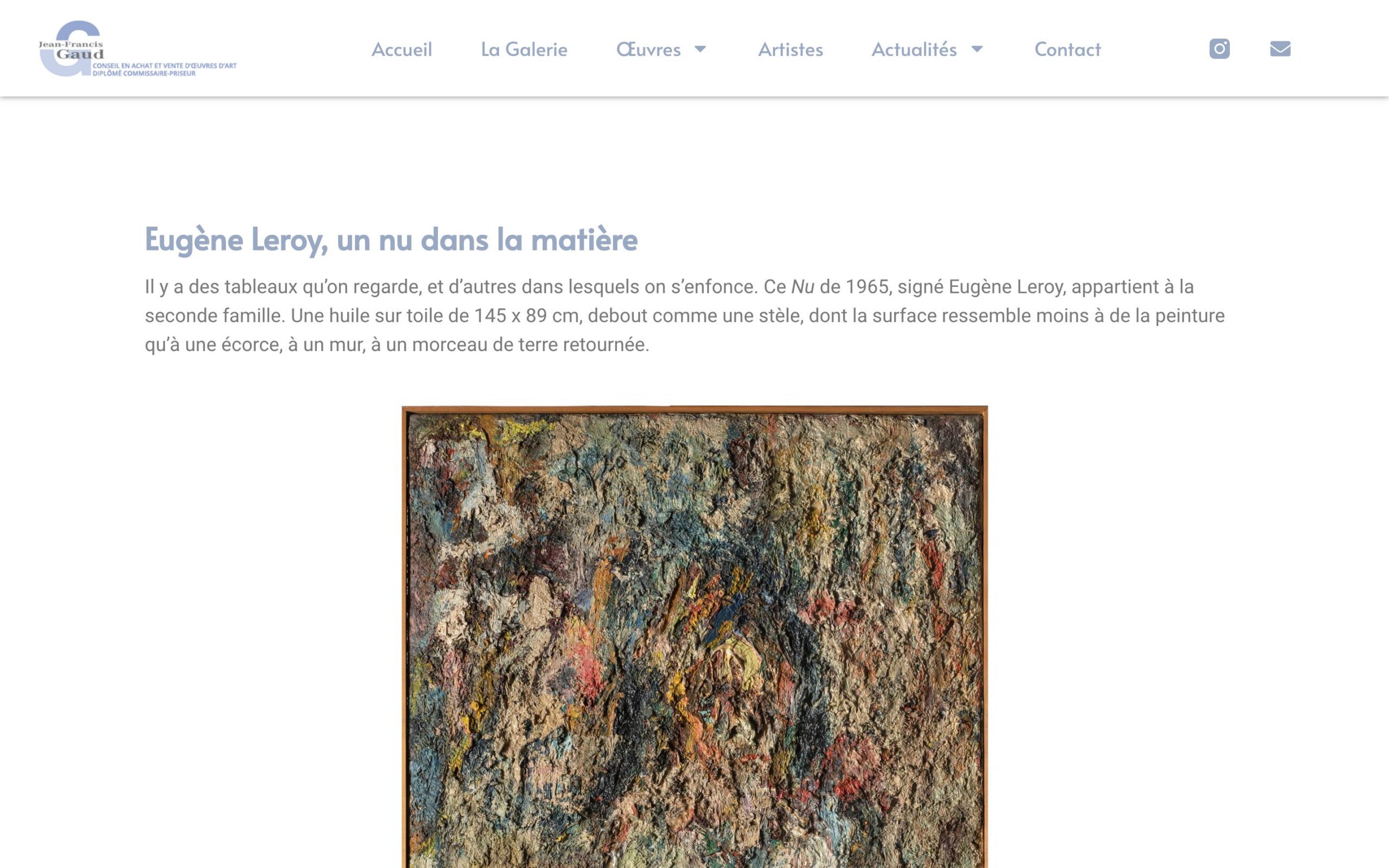 Site Jean-Francis Gaud — page un article, version ordinateur