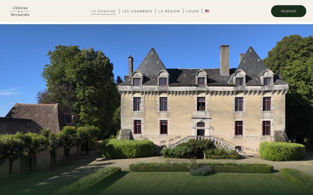 Site Château de la Meynardie — page le domaine, version ordinateur