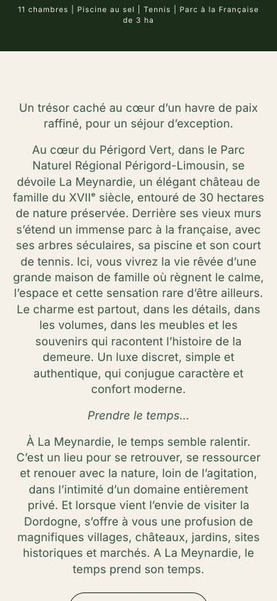 Version mobile du site Château de la Meynardie