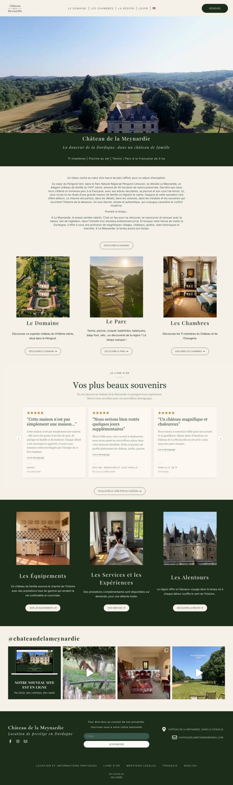 Site du Château de la Meynardie, accueil en entier