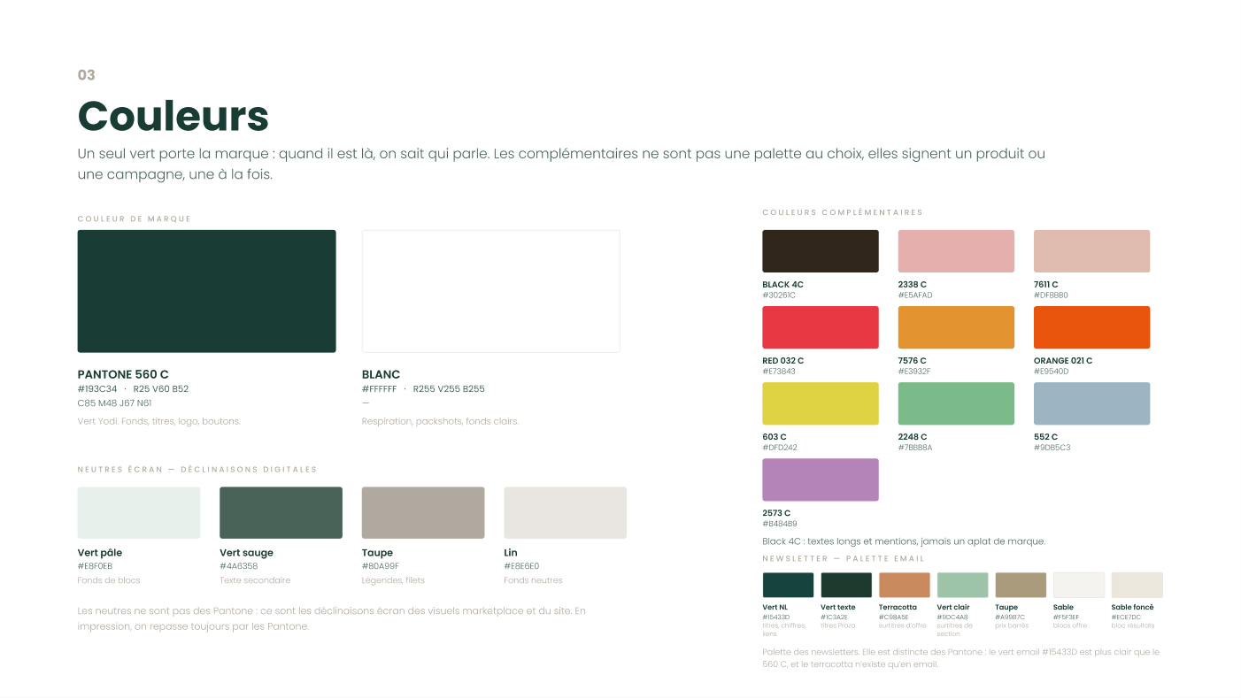 Charte graphique Yodi — couleurs